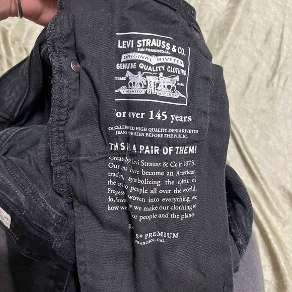 Levi’s 511 Jeans Men’s 30x30 Slim Straight Leg Black Stretch Denim Premium Big E - Picture 8 of 13